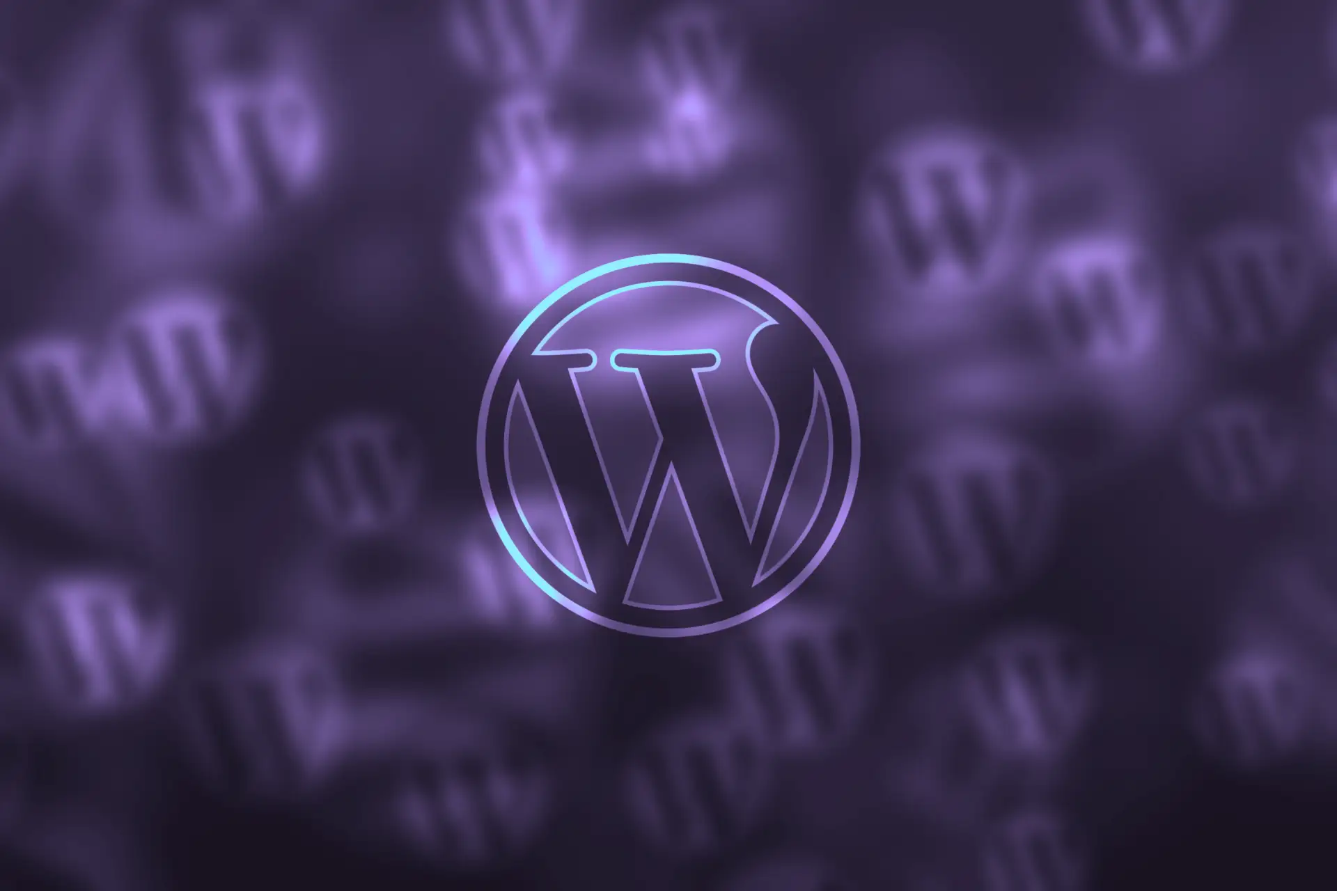 WordPress logo with purple tones