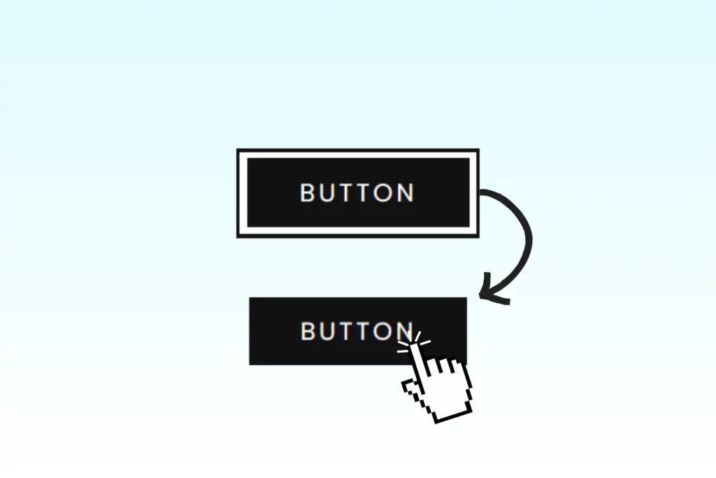 Featured image - CSS Button Hover - Elementor button before and after in normal state and active state